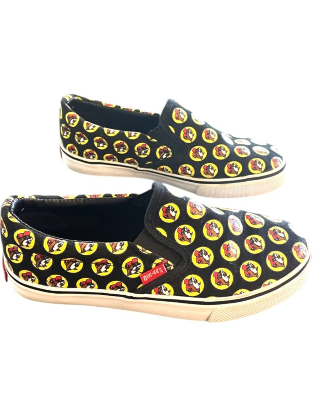 New Without Box Buc-ee's All-Over Beaver Logo Black Slip-On Shoes - Women's Siz - Picture 2 of 4